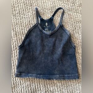 Free People Movement Happiness Runs Crop Top in Washed Navy